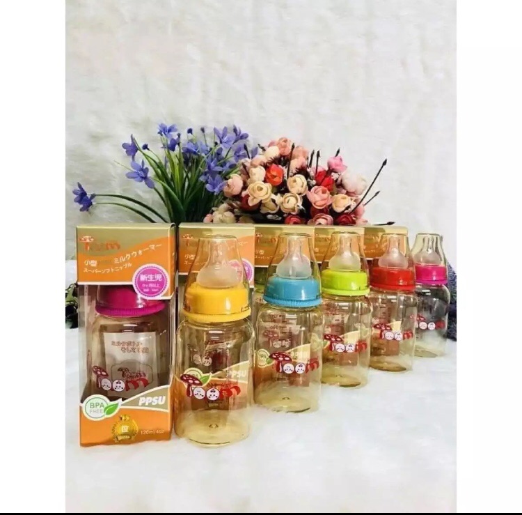 Bình Toom PPSU Nhật 80ml/160ml/240ml ( tặng kèm 1 núm ti thay thế) cho bé