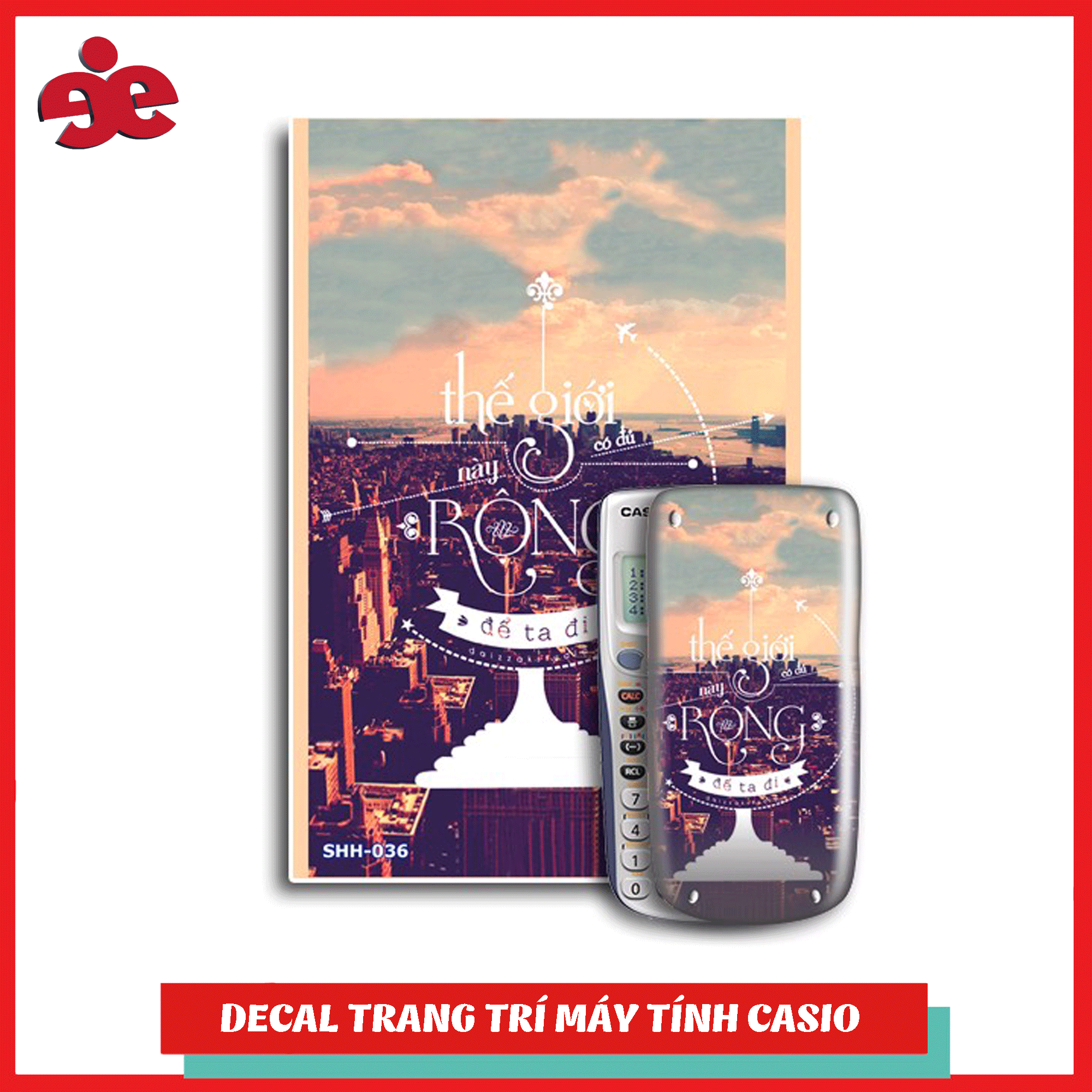 Bộ 2 decal trang trí máy tính cầm tay Slogan 036