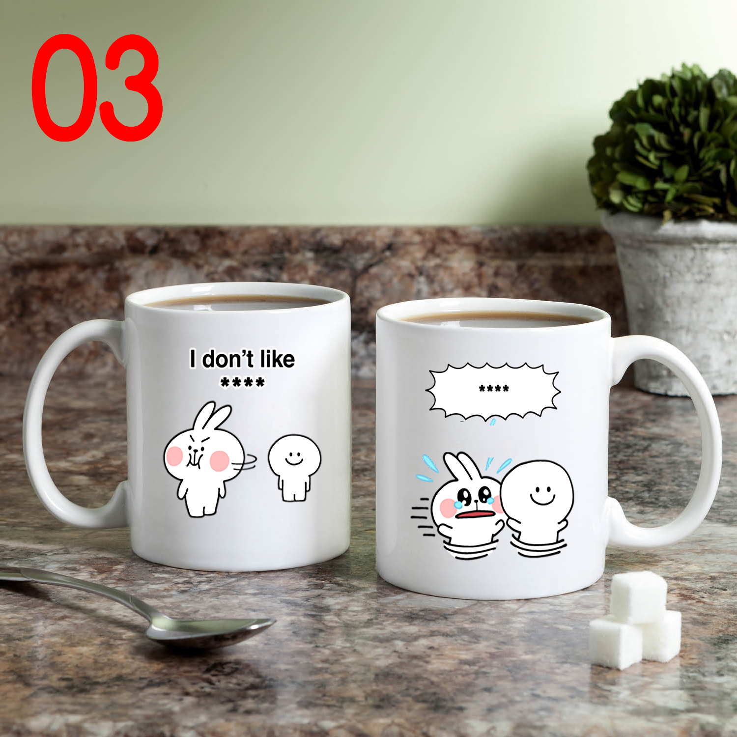 Ly Sứ Cặp Đôi Thỏ Dễ Thương