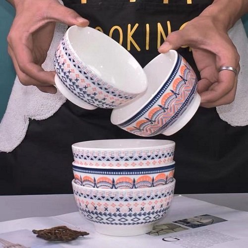 tô sứ hoa văn thổ cẩm - tô sứ 16cm