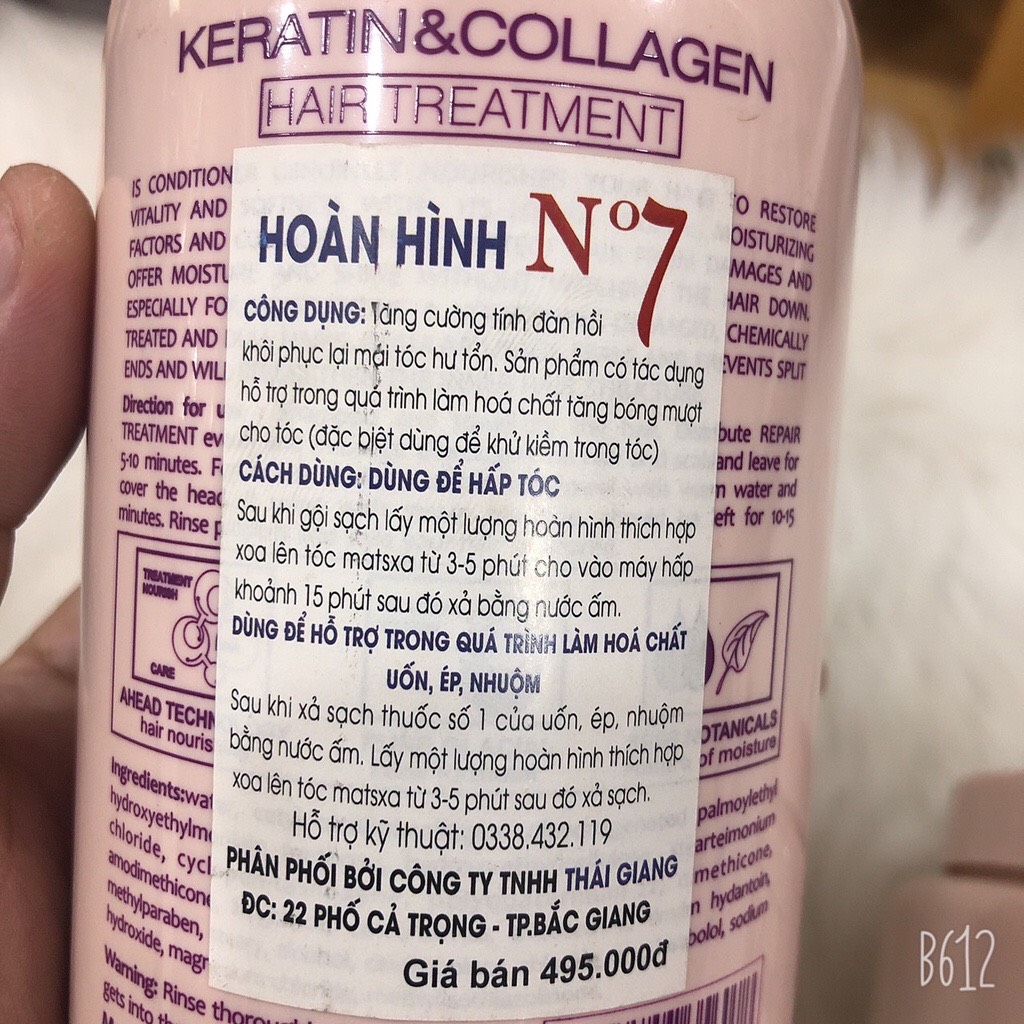 Kem ủ-hấp tóc n7 Siêu phục hồi collagen 500ml Chai