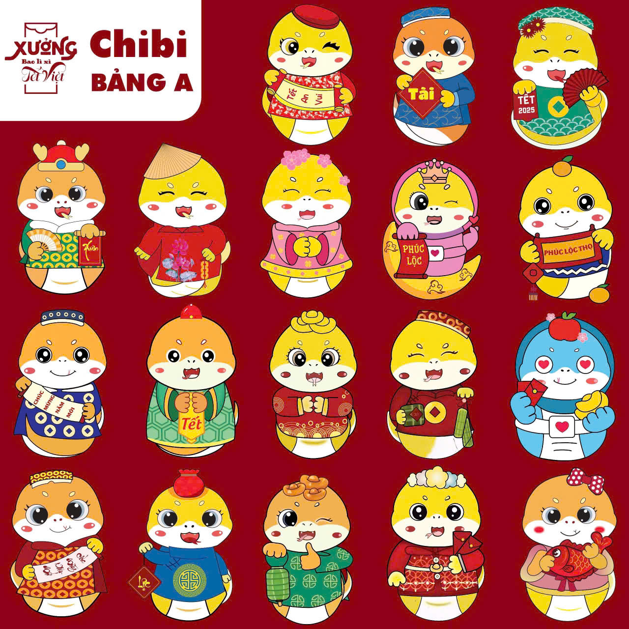 [HCM]Bao lì xì chibi hoạt hình 2025 siêu hot ( sét 10 bao 10 hình khác nhau)