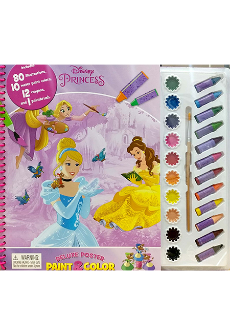 Sách - Disney Princess Deluxe Paint / Crayon Book - Phương Nam Book