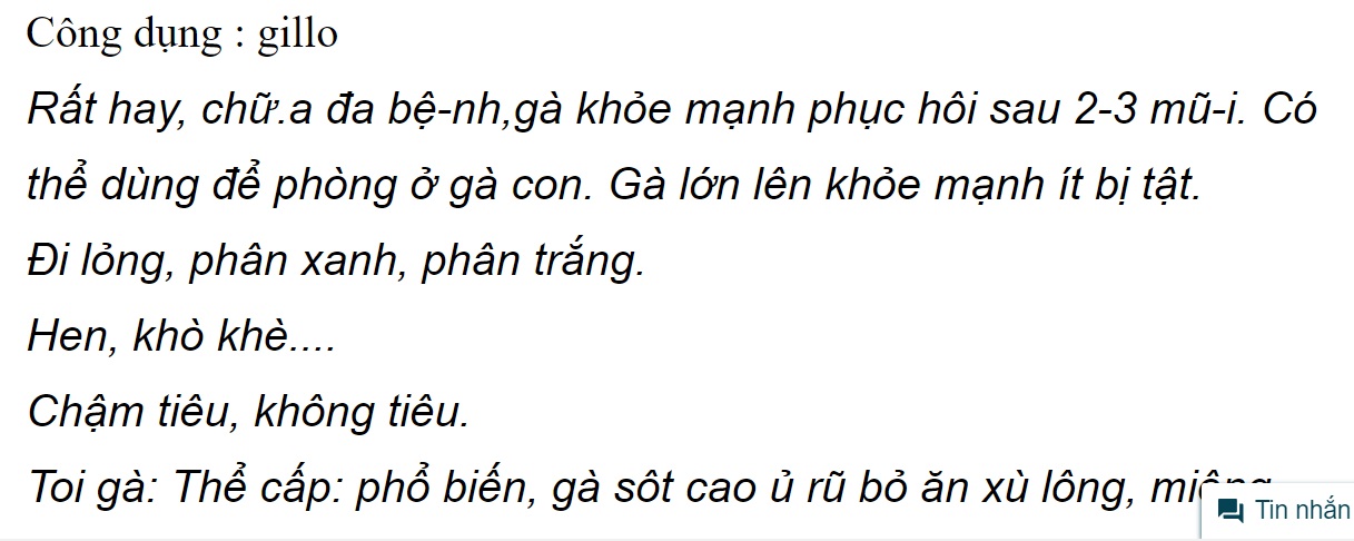 Gillo LamPam 20ml cho gà đá Khò khè, phân trắng, phân xanh [SHopGaVip]