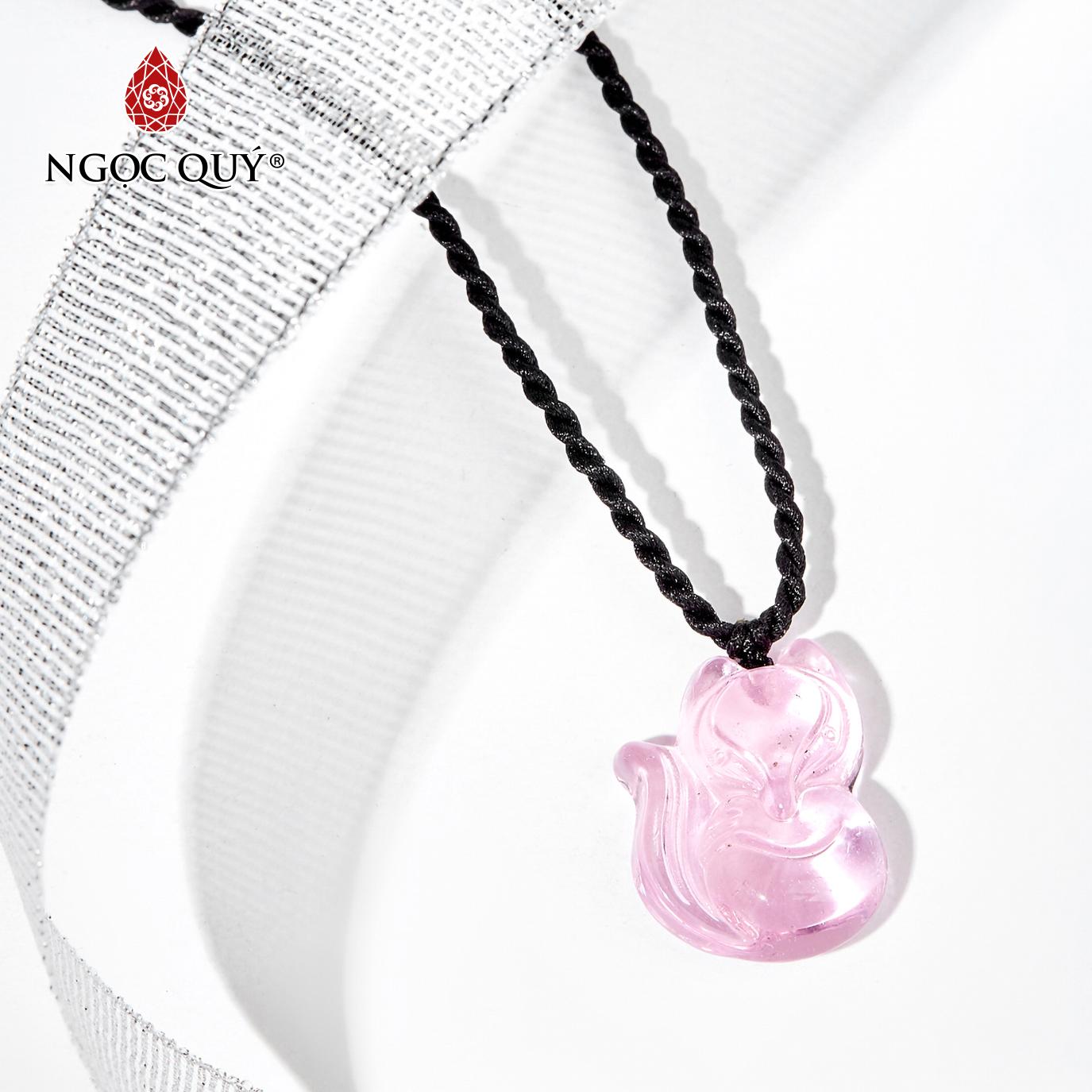 Mặt dây chuyền đá pha lê hồng hồ ly 1.7x2.3cm - ngọc quý gemstones