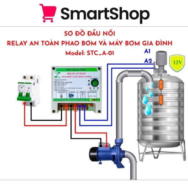 Rơ le an toàn phao điện máy bơm A_01 2000W