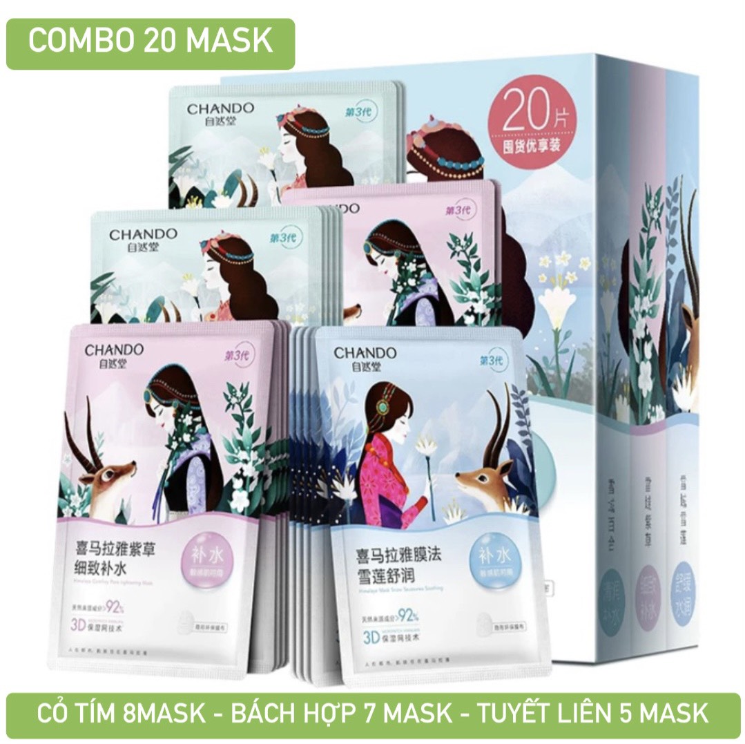 [GIẢM 5% ĐƠN 129K]Mặt nạ Chando dưỡng ẩm trắng da