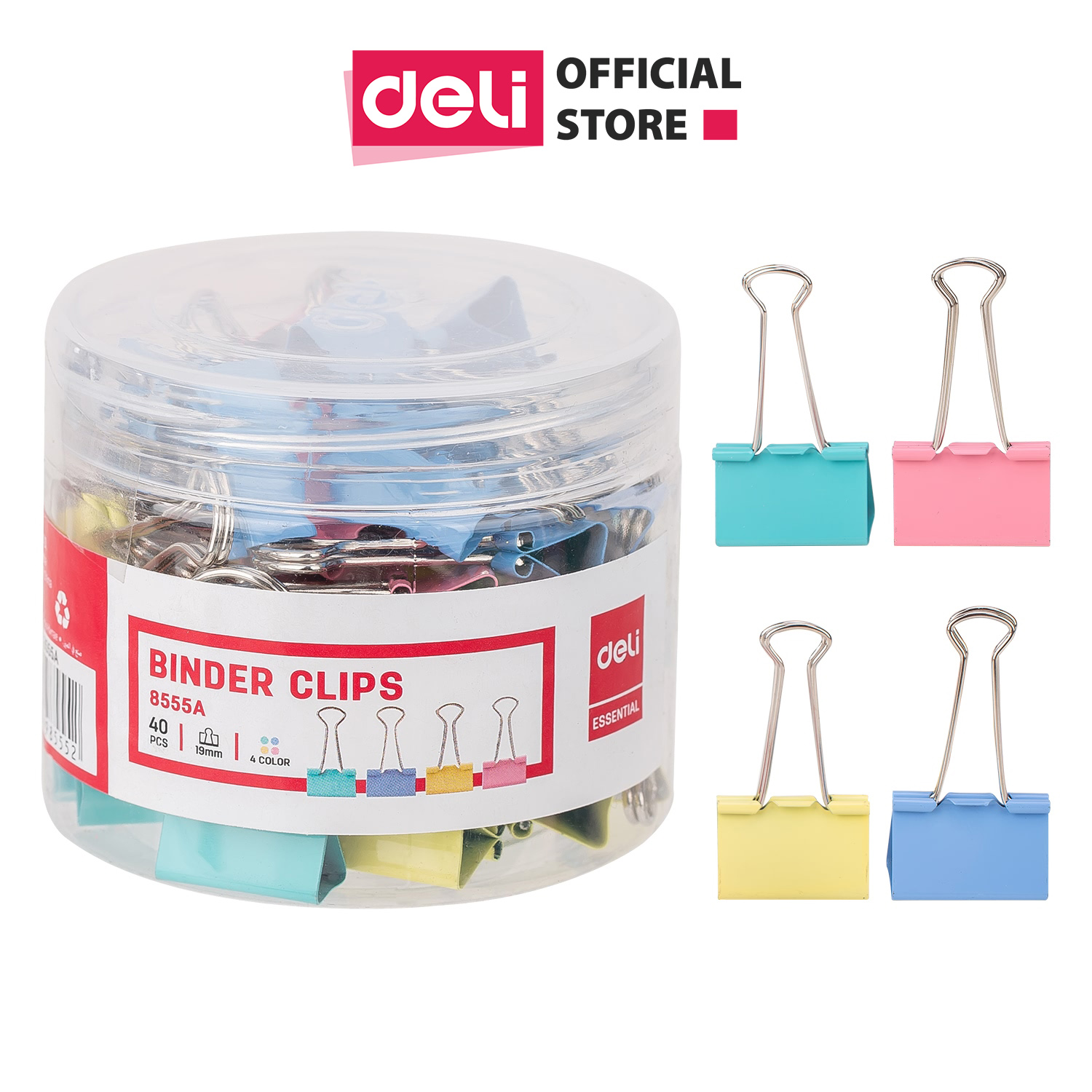 Kẹp bướm 19mm deli - 40 chiếc/hộp - e8555a
