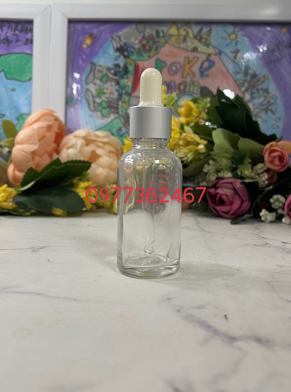 Vỏ chai lọ thủy tinh chai chiết tinh dầu , serum màu trong 5ml 10ml,15ml,20ml,30ml,50ml,100ml