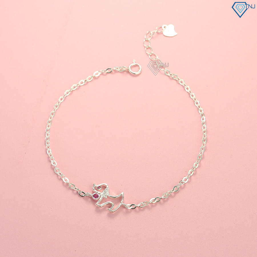Lắc tay bạc nữ đẹp họa tiết hình con chó dễ thương LTN0165 - Trang Sức TNJ