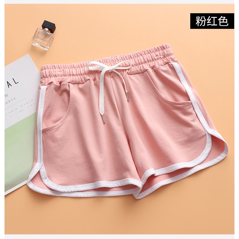 Quần đùi nữ Lưng Thun Màu Trơn cotton co giãn 4 chiều