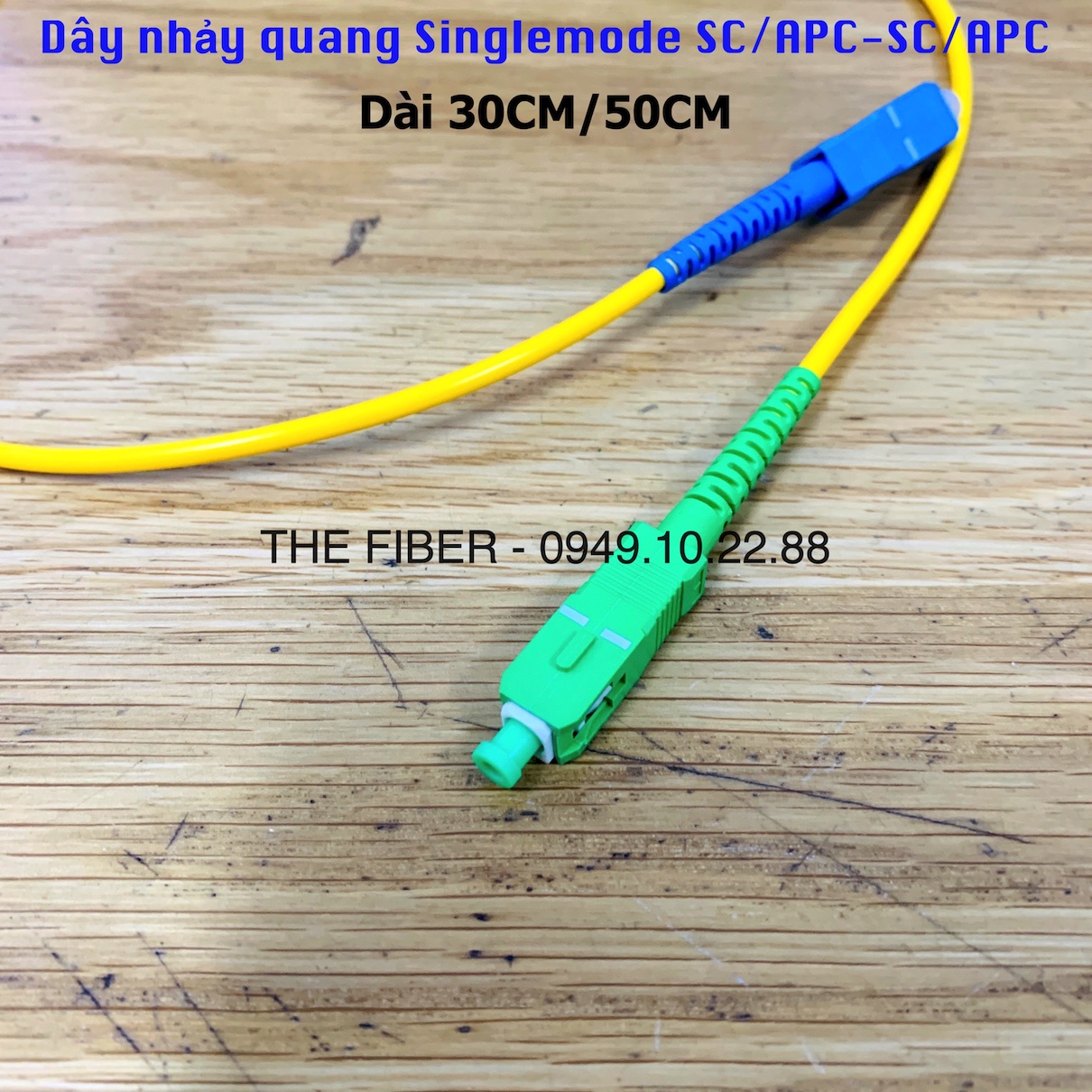 Dây nhảy quang Singlemode SC/APC-SC/UPC phi 3.0mm Simplex - Chiều dài theo yêu cầu