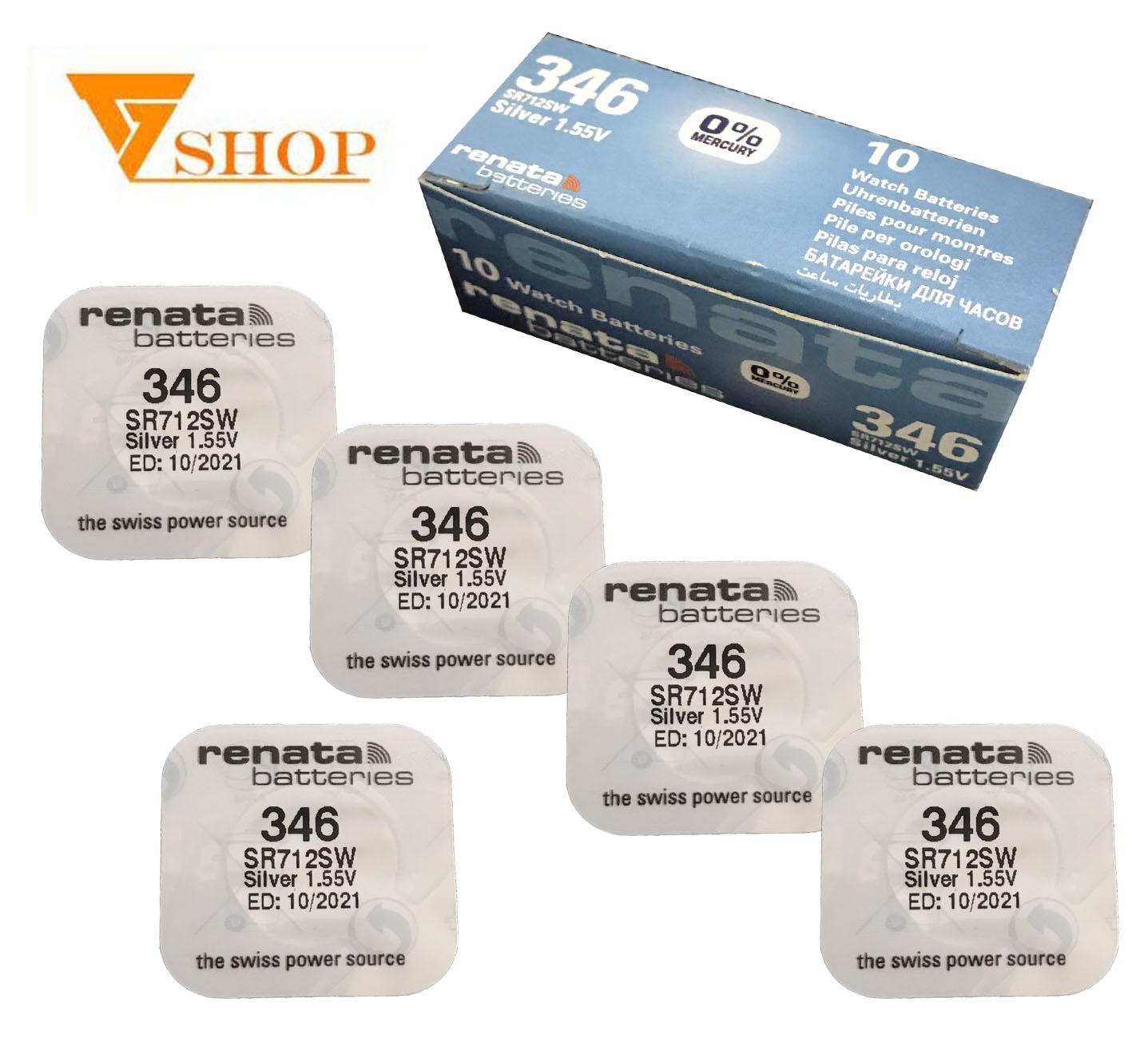 Com bo 2 vỉ pin SR712SW Renata 1,55v. Pin 346( 1 vỉ 1 viên)