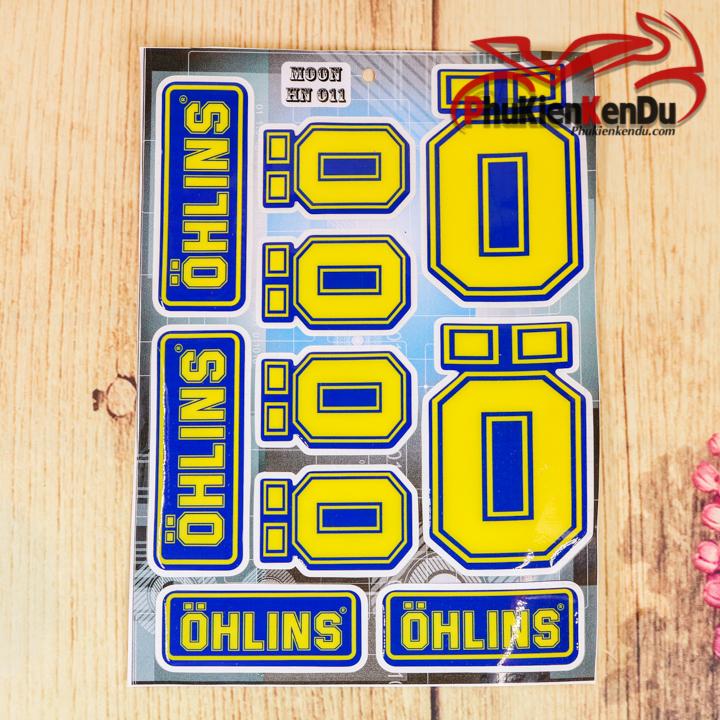 Tem nổi ohlins xe máy nguyên tấm