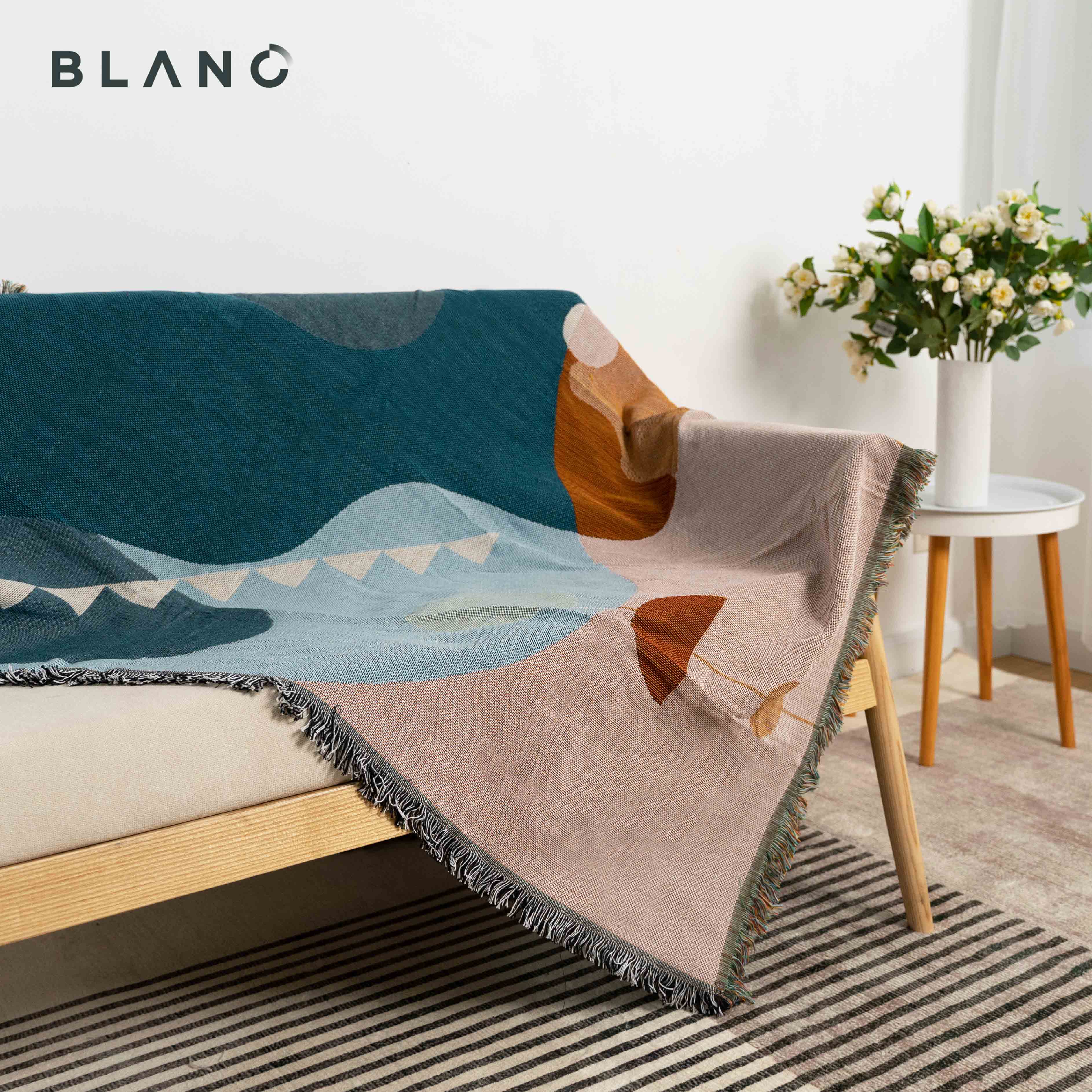 Chăn Phủ Sofa Khăn Phủ Sofa Chăn Phủ Giường Trang Trí Decor Kettle BLANC'