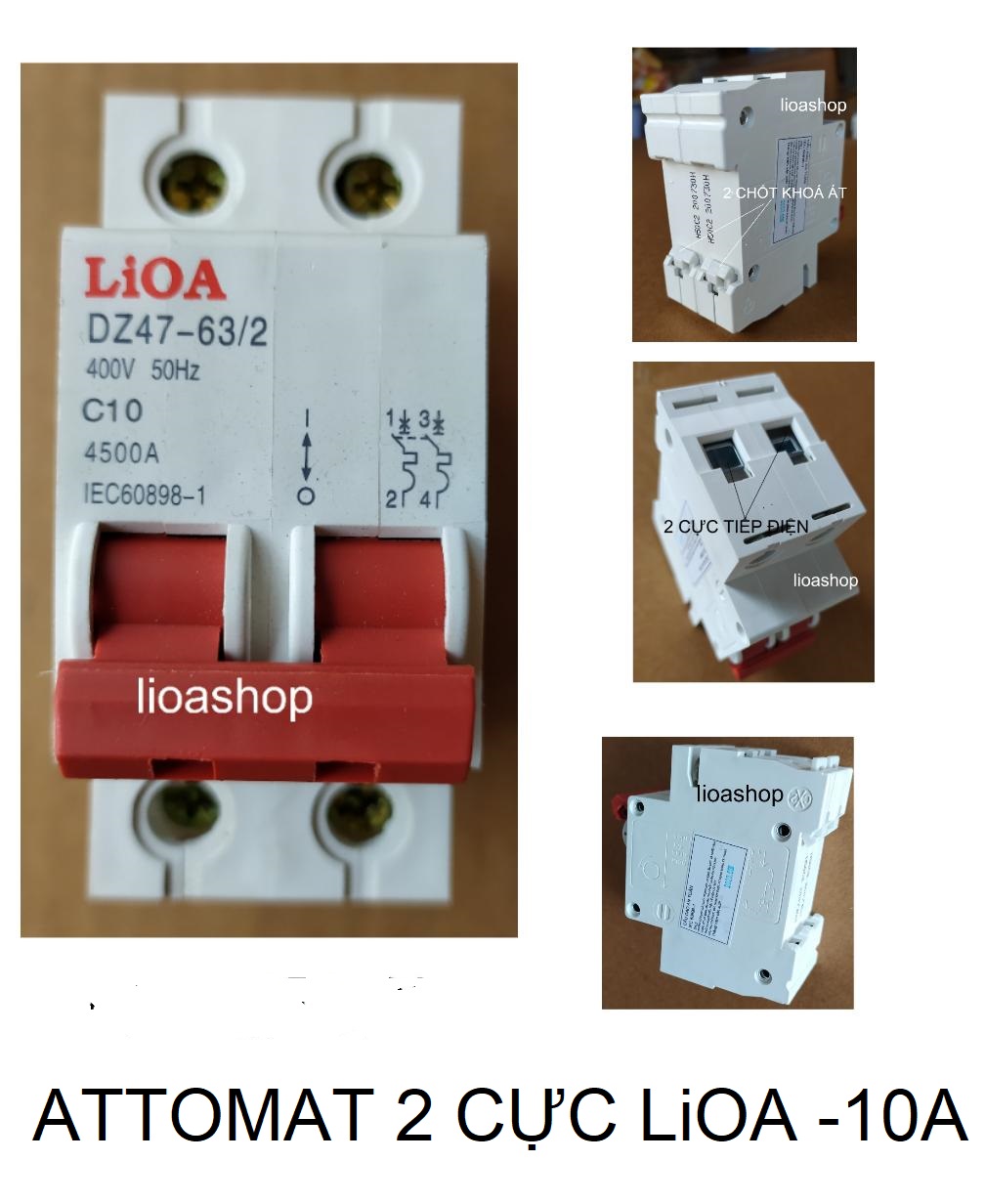 ATTOMAT 2 CỰC LiOA TỪ 6A -63A -DÒNG ÁT CÀI.