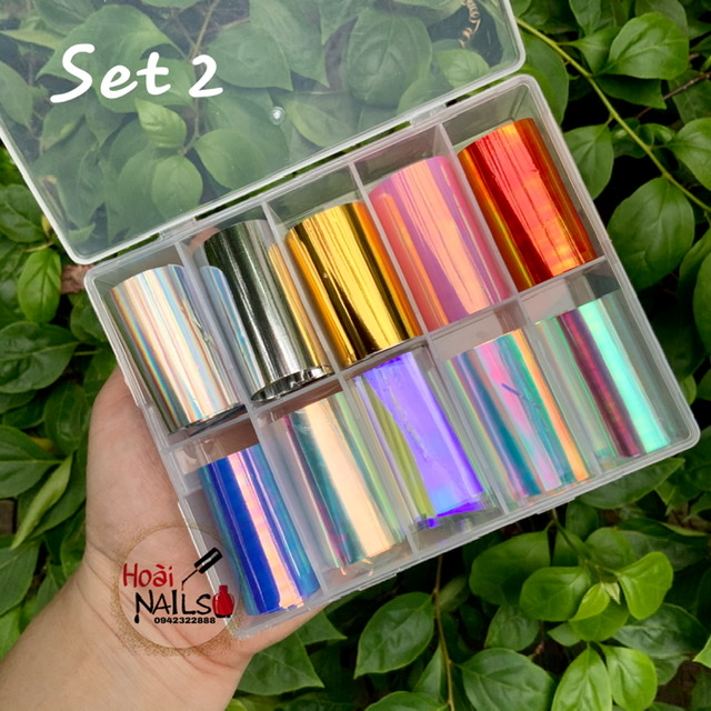 Sét sequin 10 màu ẩn móng tay