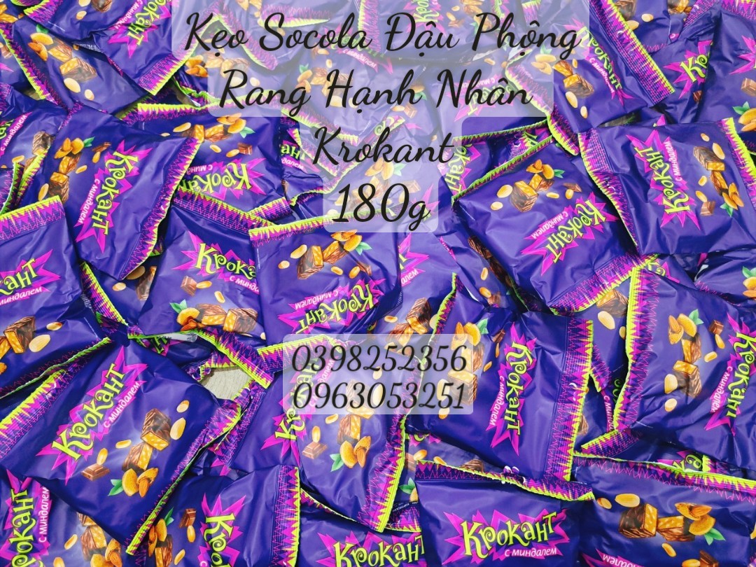 Kẹo tím Nga Kpokaht socola hạnh nhân 180g