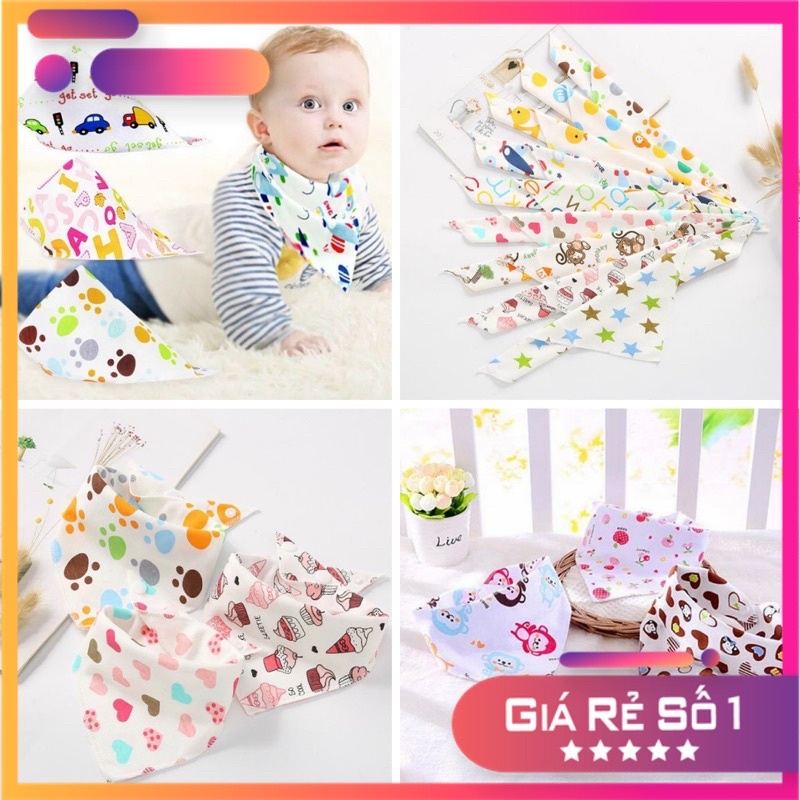 [HCM]Yếm ăn dặm cotton cài nút cho bé yếm ăn cho bé