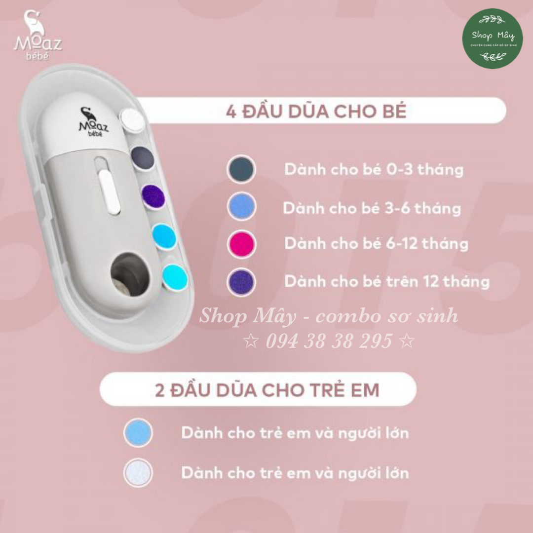 [CHÍNH HÃNG] Máy dũa móng cho bé Moaz BéBé MB-015