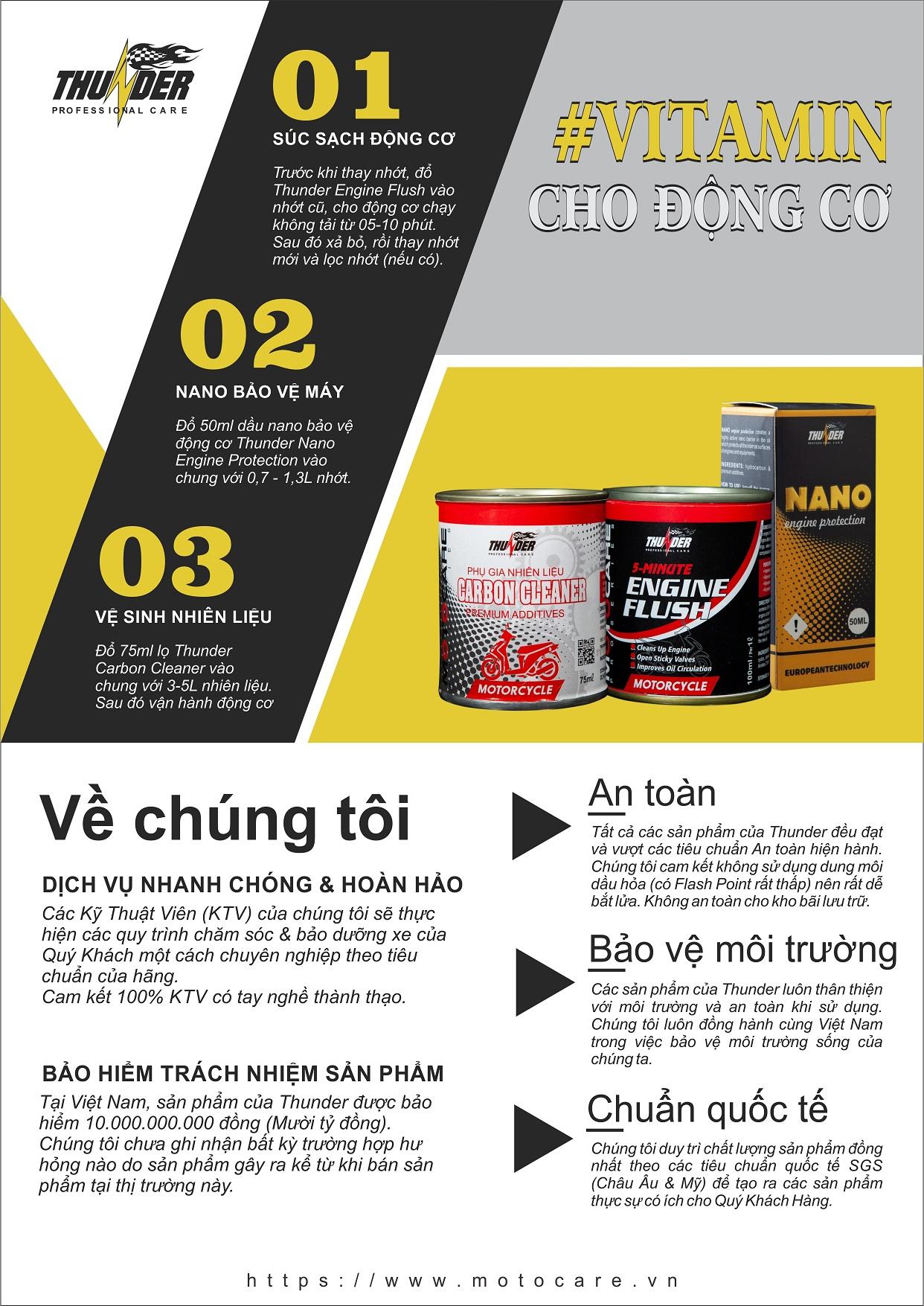 [HCM]Súc Rửa động cơ xe máy Thunder Engine Flush 100ml