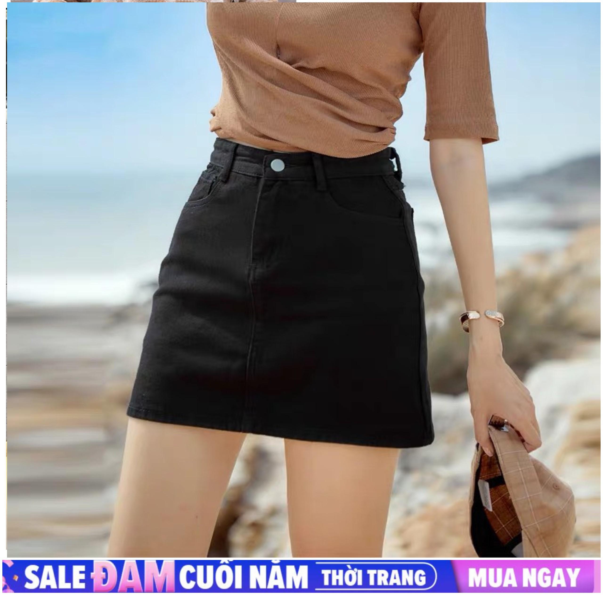 [HCM][SIZE ĐẠI] Quần váy jean nữ BIG SIZE lưng cao co dãn mạnh màu đen tuyền tua lai đẹp rẻ 3068