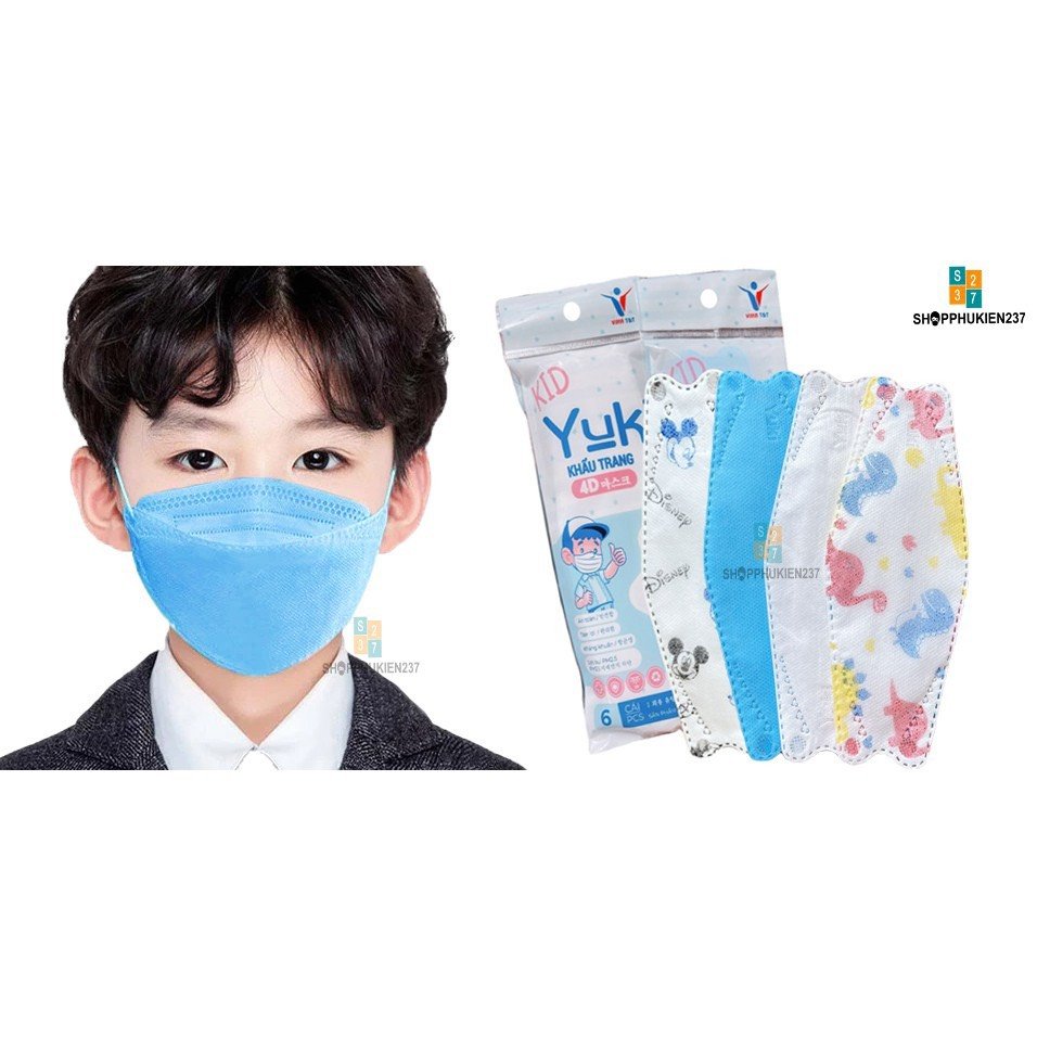 Túi 10 chiếc khẩu trang 4D mask KF94 trẻ em (3-9 tuổi)