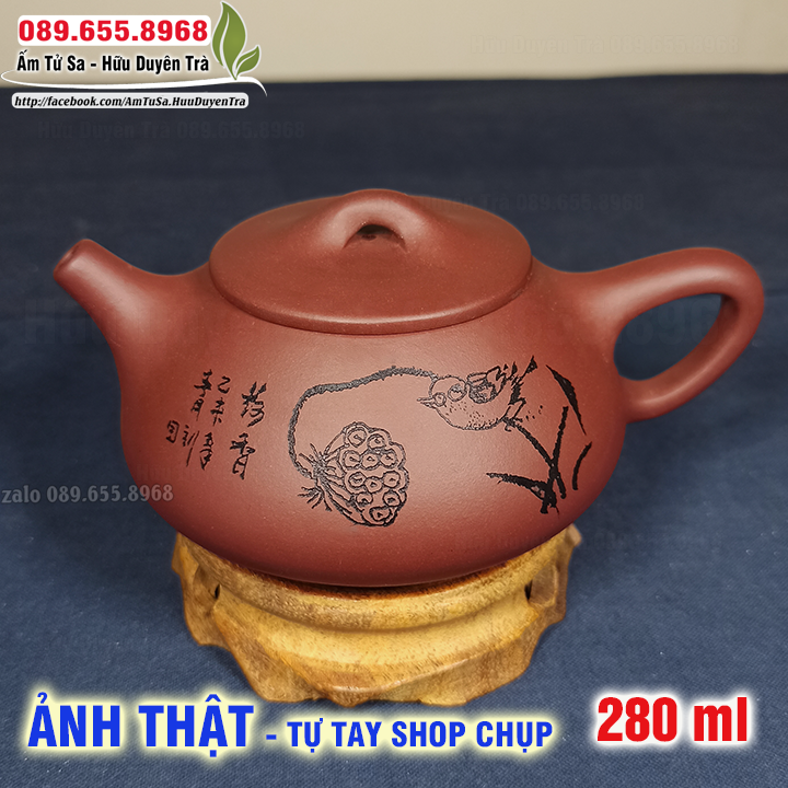 Ấm trà Tử Sa Đẹp nhược thủy biều thạch (cao cấp) - ấm tử sa nghi hưng dùng trà đạo cùng trà ô long, trà mạn, trà thái nguyên, trà sen, trà shan tuyết - phù hợp tu tập, thiền định, phong thủy, bàn trà