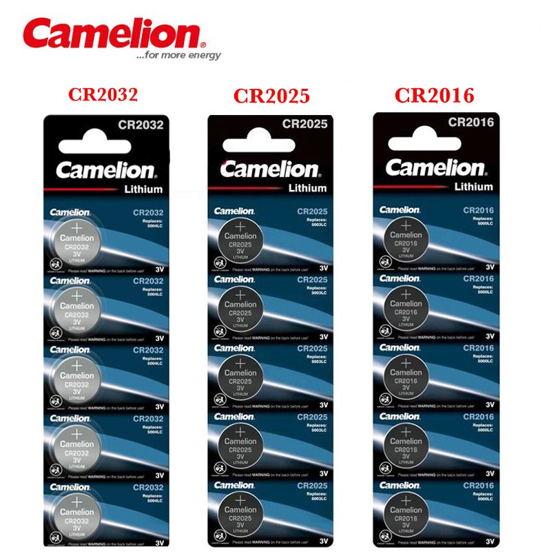 Pin cr2032 - pin cr2025 - pin cr2016 pin cúc 3v lithium camelion vỉ 5 viên