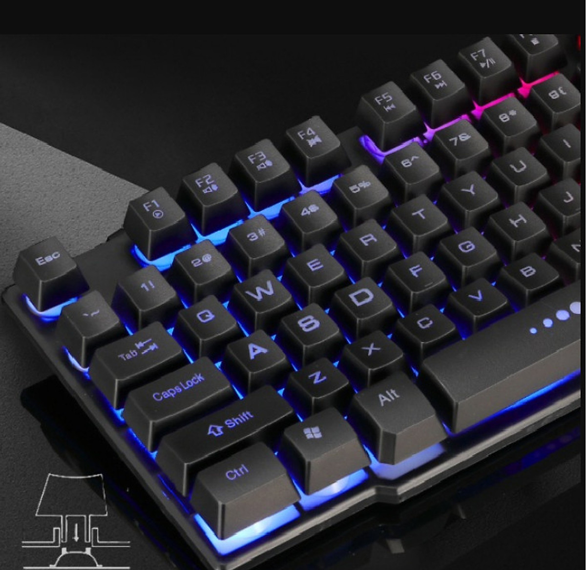 Bàn Phím Giả Cơ Game DIVIPARD GK50 LED 7 Màu (Trắng)