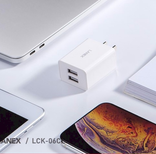 Bộ sạc IPhone 2 cổng USB 2.1A LANEX LCK-06CL - DÀI 1.0M