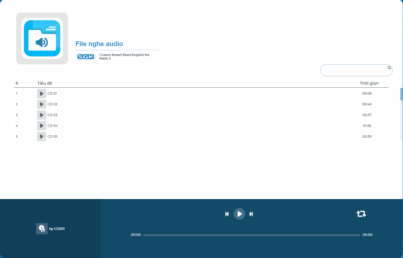 [E-BOOK]  i-Learn English for Math 1st Edition level 2 File nghe Audio