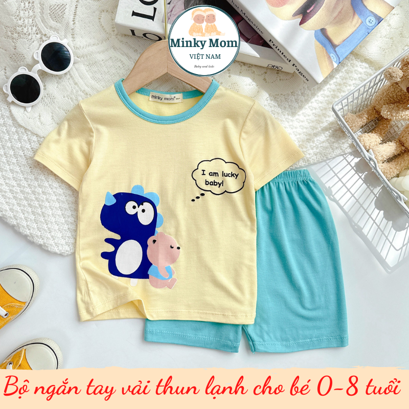 [0-8 tuổi] Bộ Cộc Tay Minky Mom Vải Thun Lạnh Mềm Mát Mịn, Cổ Tròn Phối Màu Dễ Thương, Thiết Kế Mới Hiện Đại 2023, Cho Bé Trai, Bé Gái Mặc Đi Chơi Đi Học Mã: TN-IN159