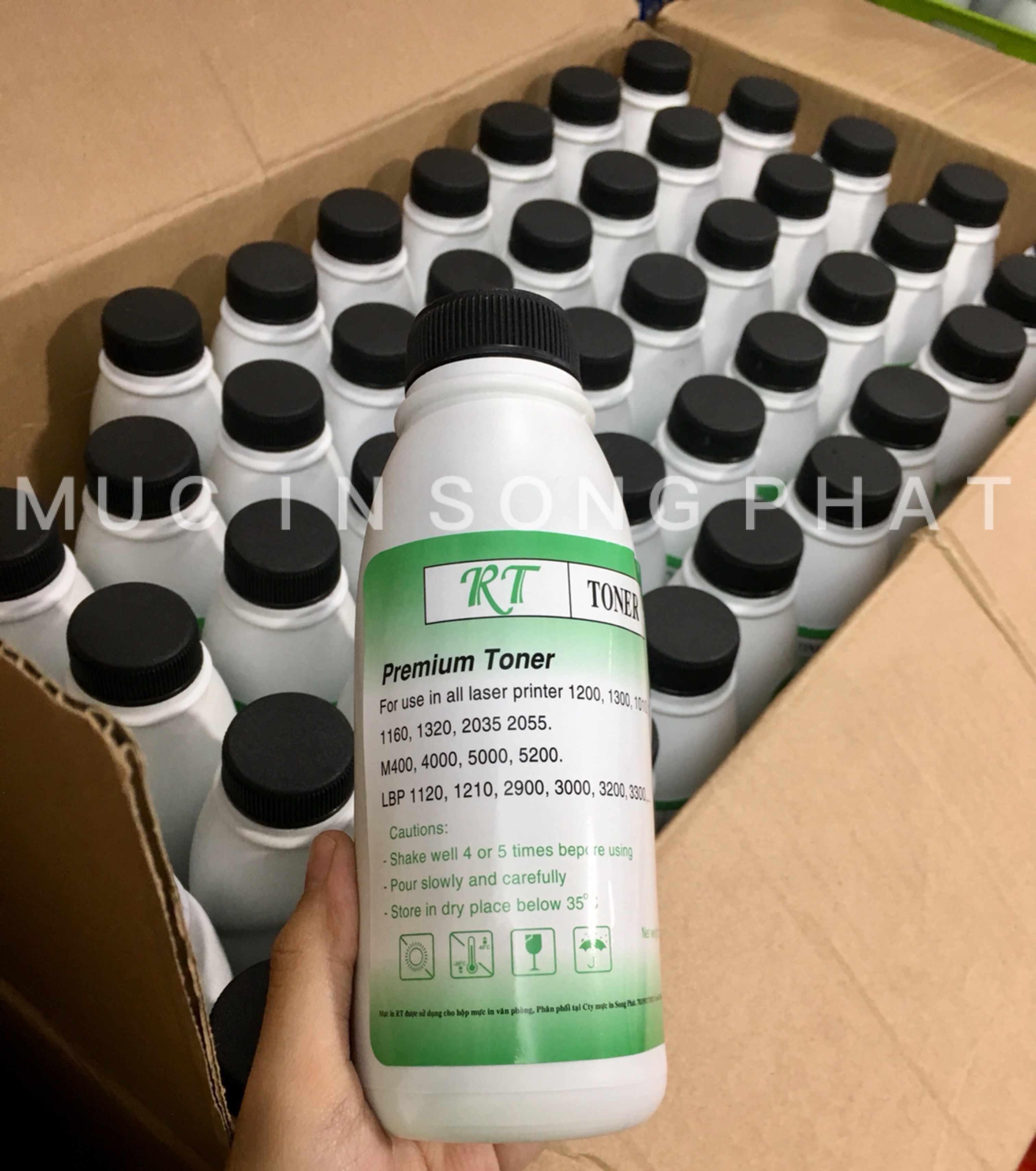 Combo 5 chai Mực nạp Premium đậm 12A/ 05A/ 80A/ 49A/ 53A