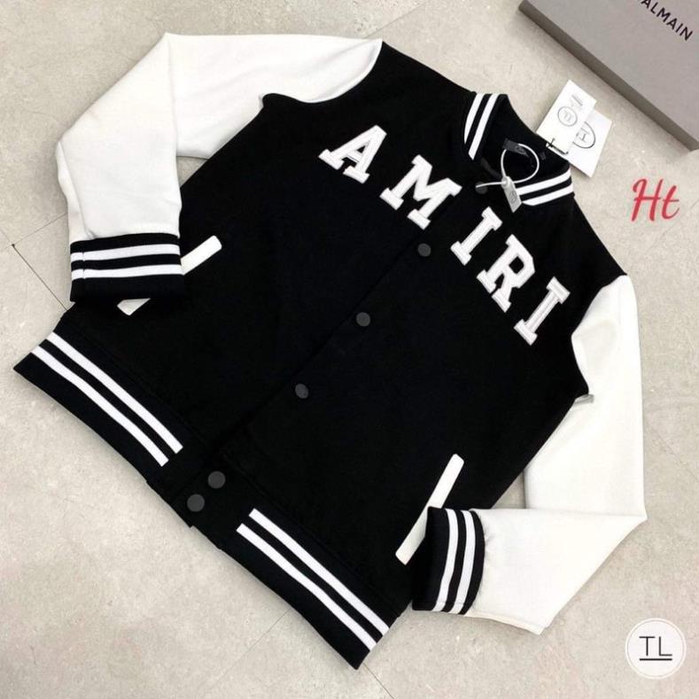 [FREESHIP] Áo nỉ bomber phối tay trắng AMIRI Ht