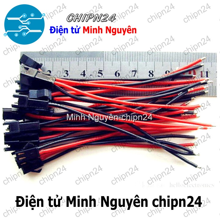 [2 cặp] (P237) Dây khớp nối SM2.54mm 2P 10cm Đầu Đen - HH001426