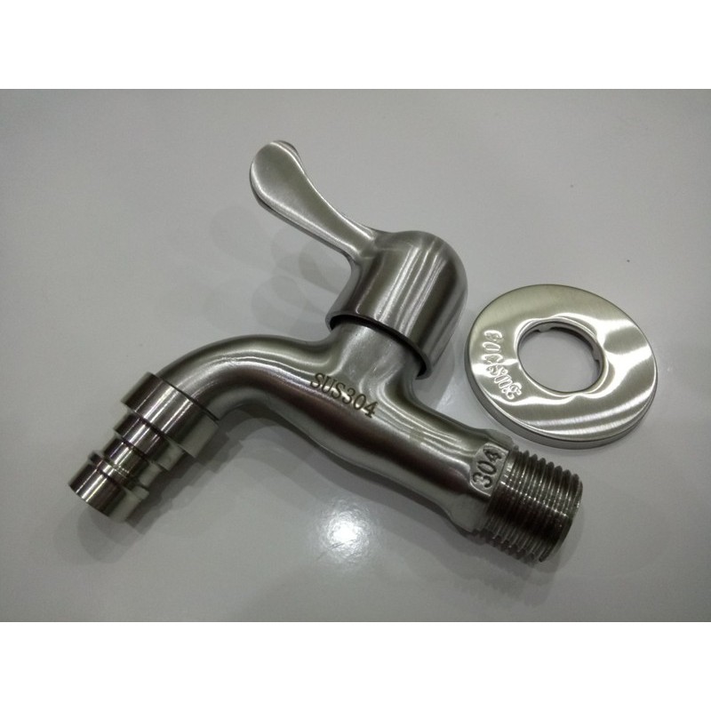 [RẺ VÔ ĐỐI] vòi hồ inox304 không gỉ, có mỏ, xả xô , sân vườn,máy giặt, tưới cây inox 304, vòi ren 21 HABALI