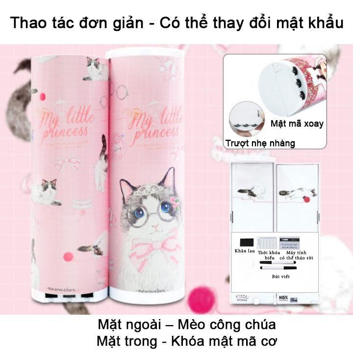 Hộp bút đa năng cóMẬT KHẨU kèm ( máy tính + gương soi)