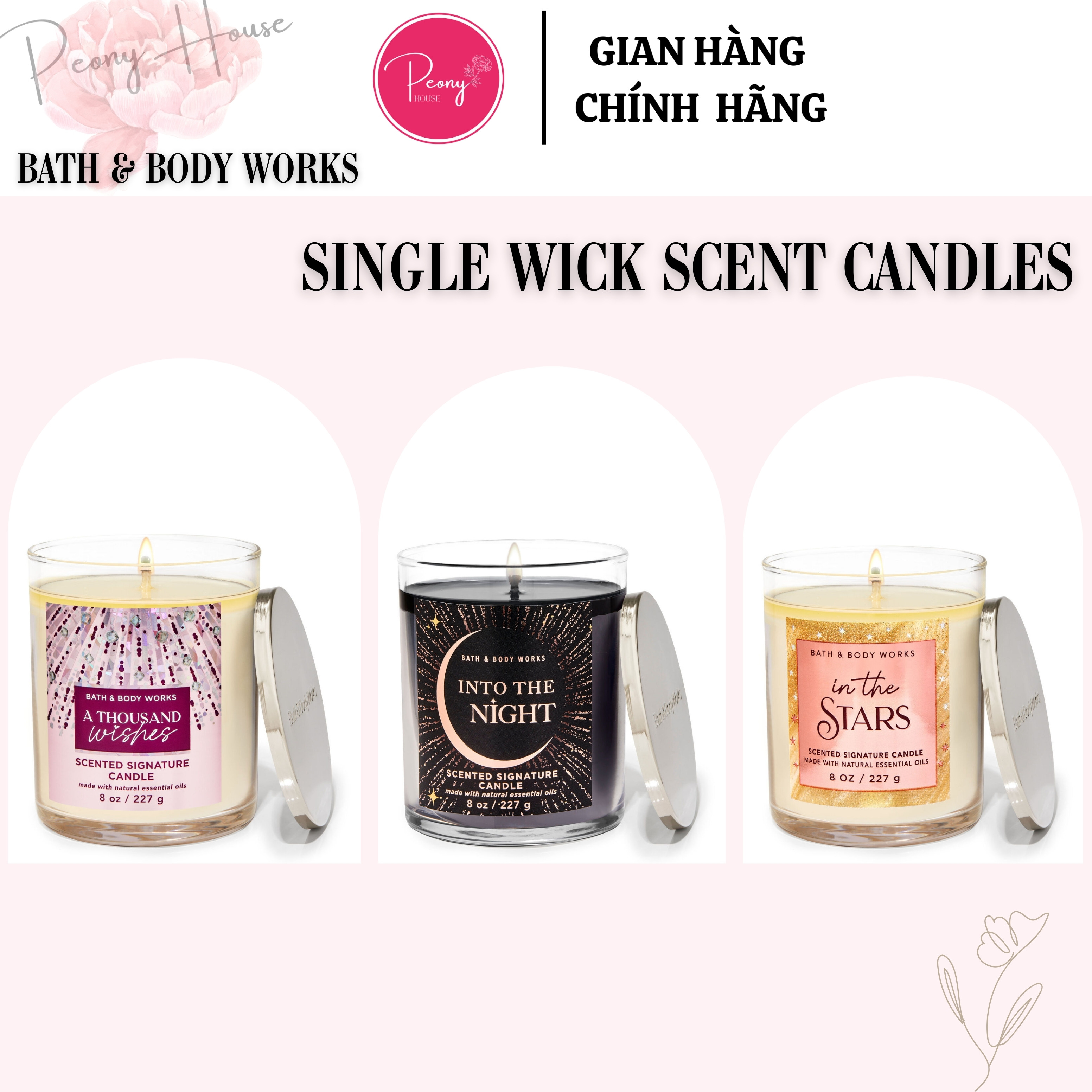 Nến thơm 1 bấc Bath & Body Work BBW single wick candles