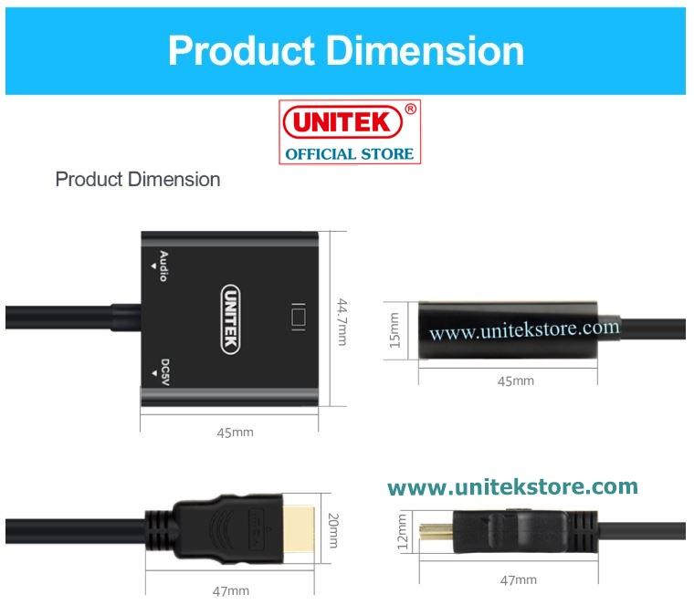 [UNITEK STORE] CÁP CHUYỂN HDMI SANG VGA + AUDIO UNITEK (Y-6333)