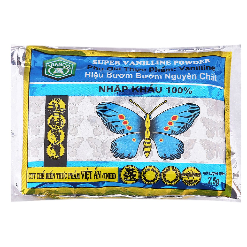 Bột thơm vani Vianco Hiệu Bươm bướm gói 2,5g