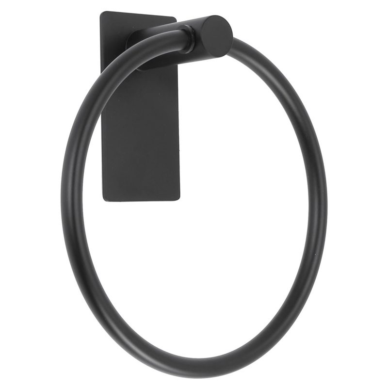 Towel Ring/Hand Towel Holder - Self Adhesive Round Towel Rack Black Hand  Towel Bar for Bathroom, Stainless Steel