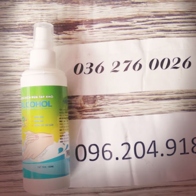 Xịt rửa tay khô kháng khuẩn alcohol 100ml