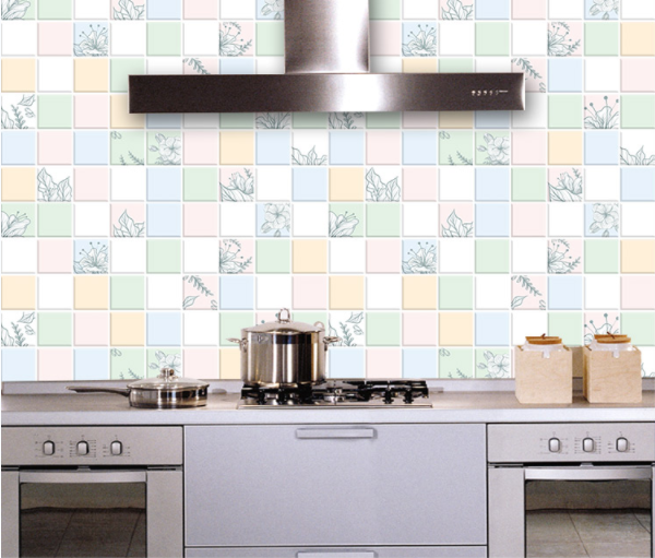 Decal dán bếp tráng nhôm cách nhiệt - Hoa lá cành