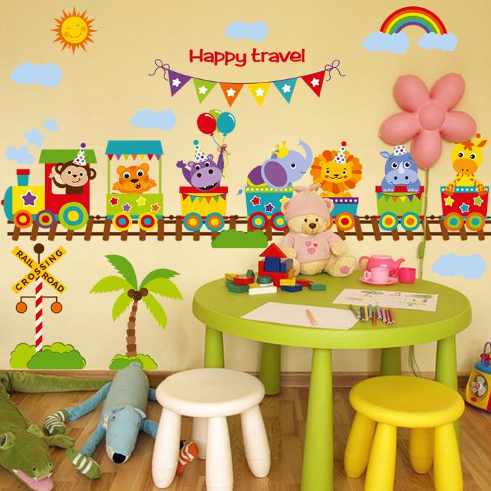 Decal dán tường happy travel