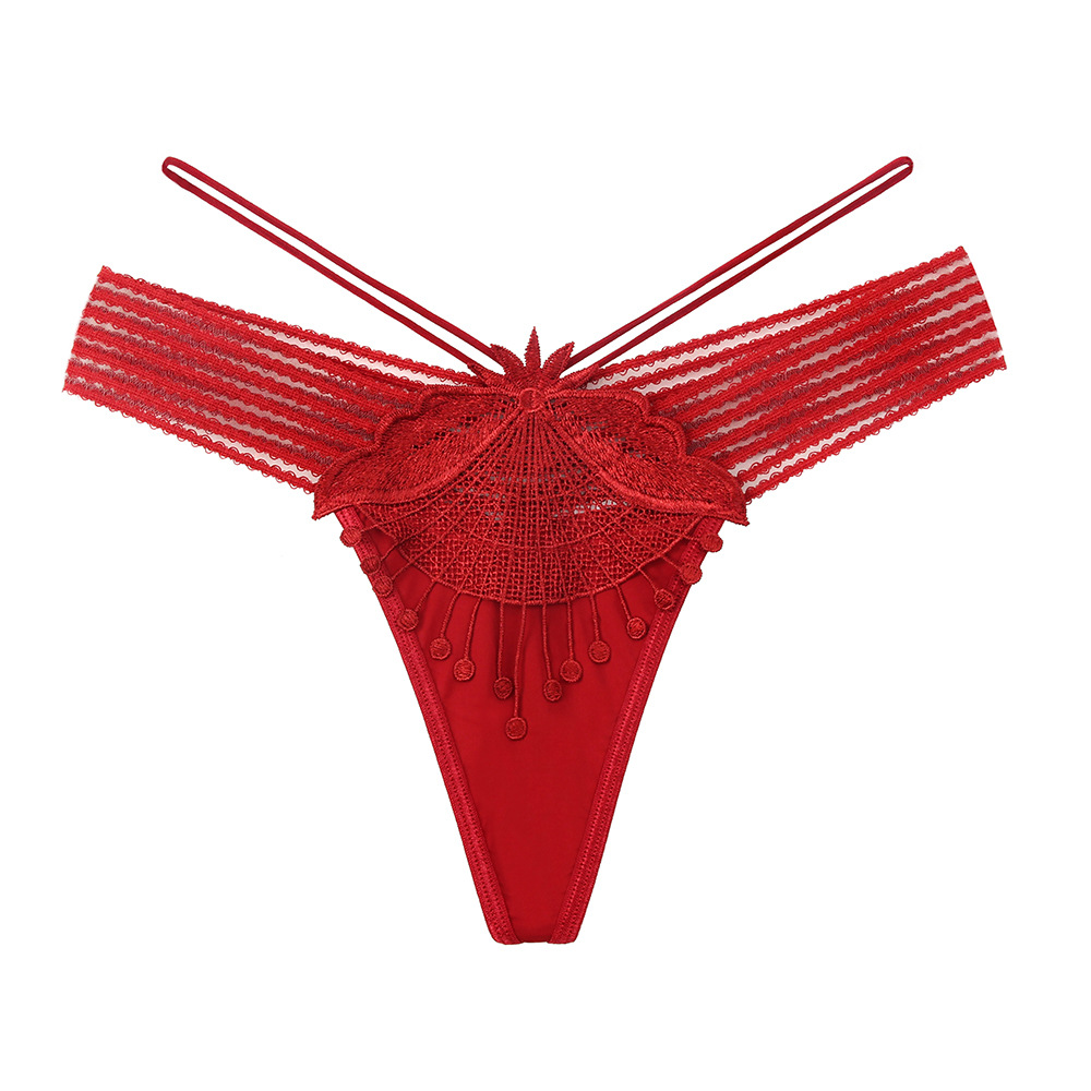 Quần lót nữ lọt khe sexy 2 dây cạp ren tua rua hạt