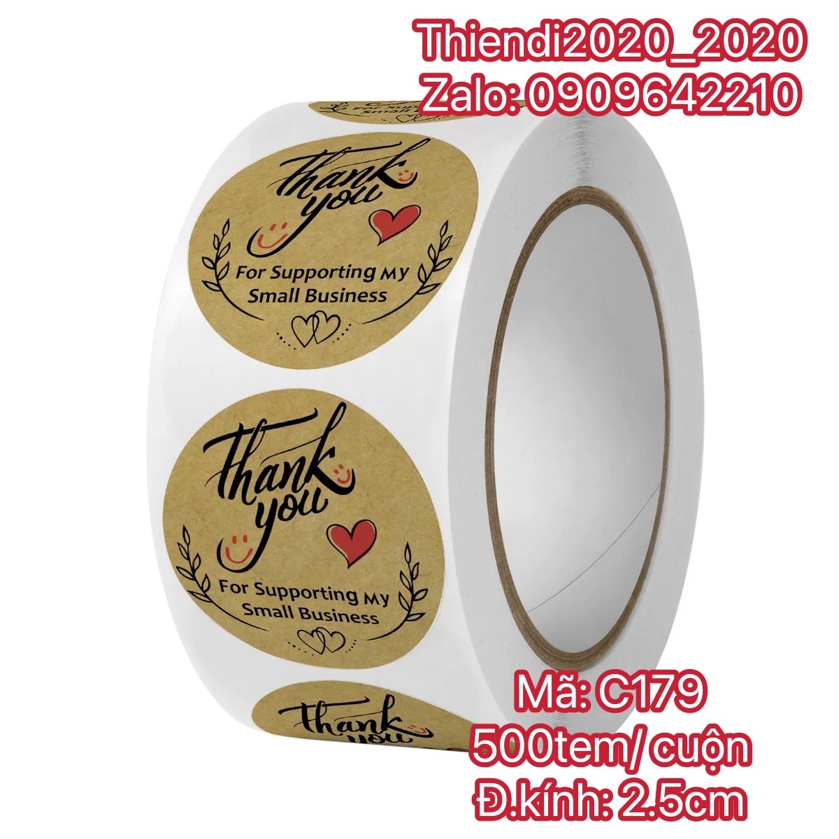 TEM_STICKER-Tem chữ " Thank you" << Đ.KINH 2.5CM, 500TEM/CUON- 20 MẪU ĐẸP>>