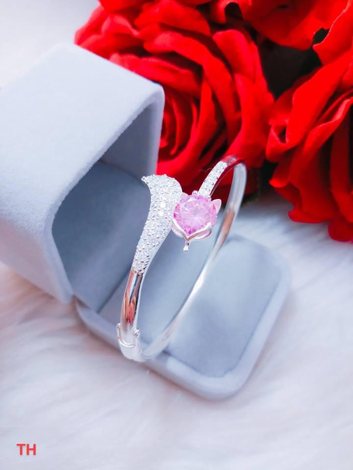 Vòng tay bạc hồ ly bản cứng siêu đẹp