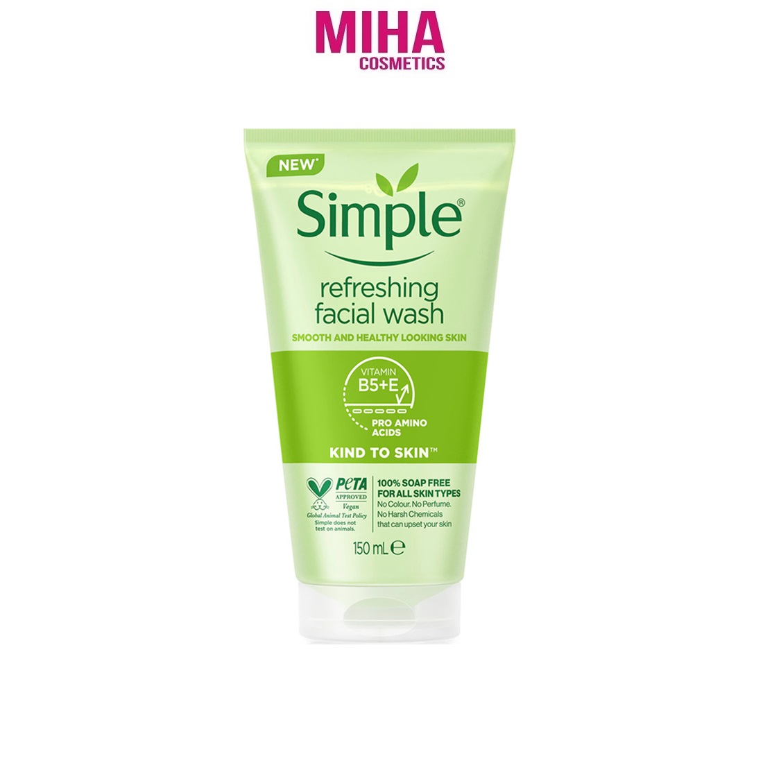 Sữa Rửa Mặt Dạng Gel Dịu Nhẹ Simple Refreshing Facial Wash 150ml