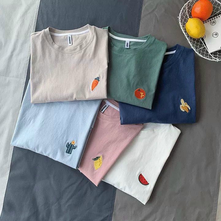[HCM]Áo thun nam nữ cặp đôi hình trái cây nhí dễ thương chuẩn UNISEX tay lỡ form rộng dáng suông chất vải cotton dày mịn thoáng mát